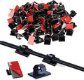 GWHOLE 100Pcs Adhesive Cable Clips Cord Organizer Wire Management for Car Office and Home