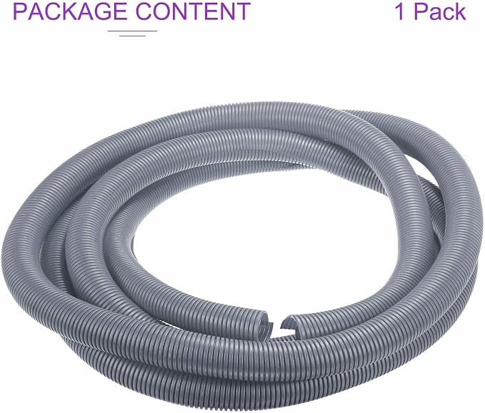 DMiotech 20ft Wire Loom Split Tubing 1 1/2 Inch(38.1mm) ID, Cord Protectors from Pet Flexible Conduit Cable Management for Office Home Garden, Gray