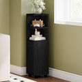 Hzuaneri Corner Cabinet, Small Bathroom Corner Cabinet with Doors | Narrow Storage Cabinets with Adjustable Shelves, Bathroom Organizers and Storage for Small Space, Black BC20004X