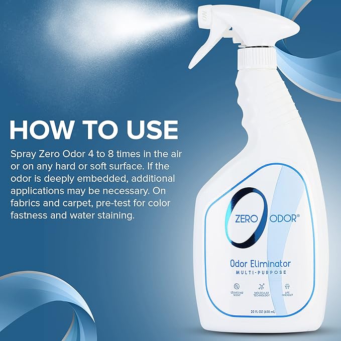 Zero Odor - Multi-Purpose Strong Odor Eliminator for Home, Office, Car, Bathroom, Hotel, Room Deodorizer, and Odor Neutralizer, 22Oz (Pack of 2)