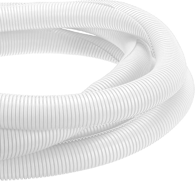 DMiotech 20ft Wire Loom Split Tubing 2 Inch(50.8mm) ID, Cord Protectors from Pet Flexible Conduit Cable Management for Office Home Garden, White