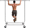 HOKEEPER Clothes Rack, Rolling Clothing Racks for Hanging Clothes, Portable Clothes Rack with Lockable Wheels, Commercial Heavy Duty Garment Rack for Bedroom, Living Room, Laundry, Balcony Collapsible