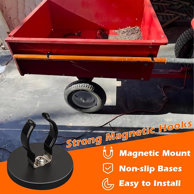 MUTUACTOR Universal Magnetic Mount Heavy Duty Hooks for Flashlight Holder,Anti-slipLarge Opening Durable Magnets Flexible Clamps for Garage Organize Garden Workshop Tools Storage,8PCS
