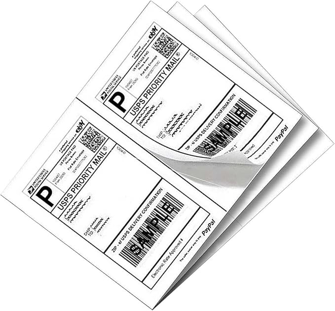 SJPACK 1600 Half Sheet Laser/Ink Jet Shipping Labels Mailing Blank White Labels