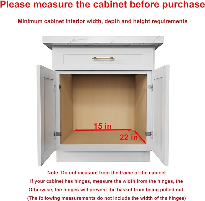 Sikarou Pull Out Cabinet Organizer,Heavy-Duty Slide Out Shelf, Wood And Wire Basket, Pull Out Drawer for for Kitchen Under Sink Space, Pantry, Bathroom (14 * 21 WM)
