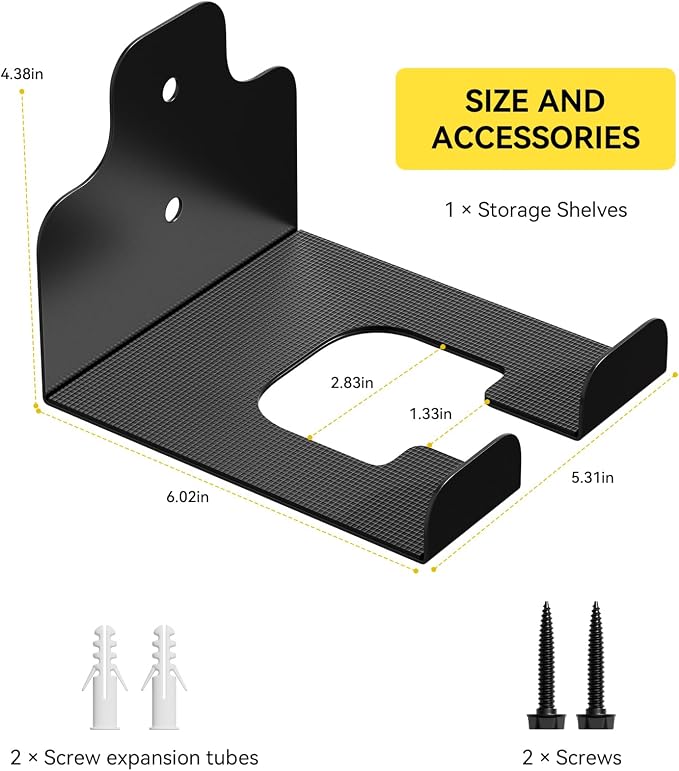 JNIHEEP Garage Organizer Trimmer Rack,Garden Power Tool Hanger,4 Pack,Black | Weedeater Rack, Heavy Duty Weed Whackers Holder Wall Mounted for Grass Trimmer, Hedge Trimmer, Garage Trimmer, Garden Tools