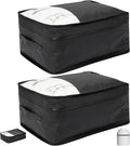 ONTYZZ Vacuum Compression Bag 20 inch Space Saver Bags Travel Case with IP67 Waterproof Zipper for Business Trip, Two Bag Black with Pump