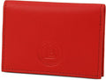 Leatherboss Slim Thin Leather Credit Card Id Mini Wallet Holder Bifold Driver's License Safe (Red)