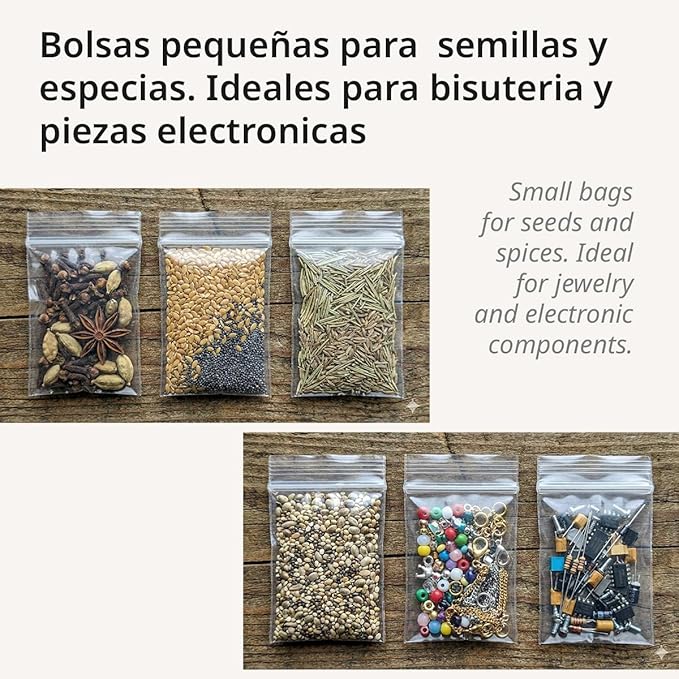 100 x 60 x 80 mm Clear Plastic Seal Bags Ideal for Freezing Food, Document Storage, Reusable and Storage Bags - Ophituria