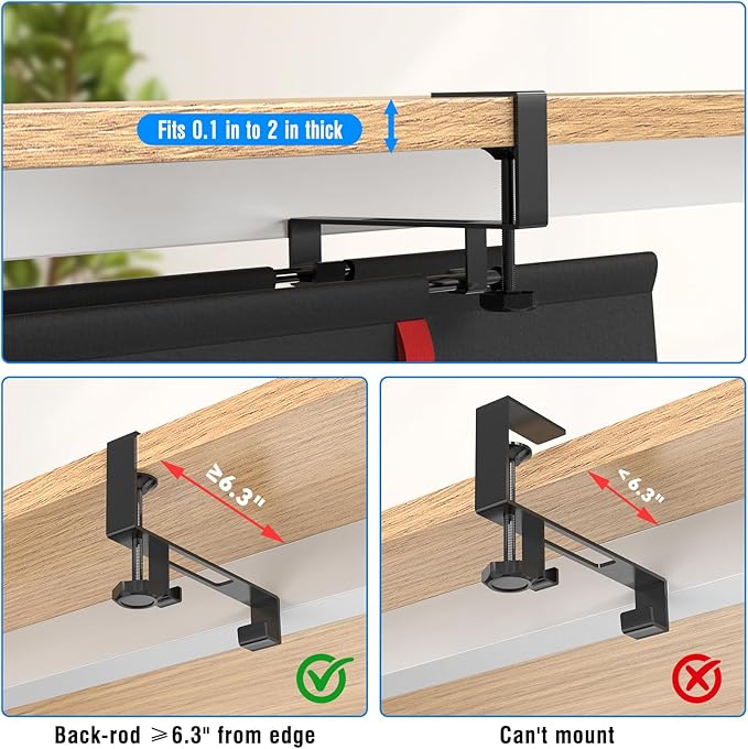 No Drill Under Desk Cable Management Tray, 28" Cord Management Tray with Cable Loop, Upgraded Oxford Fabric Wire Management for Standing Desk - No Damage to Table