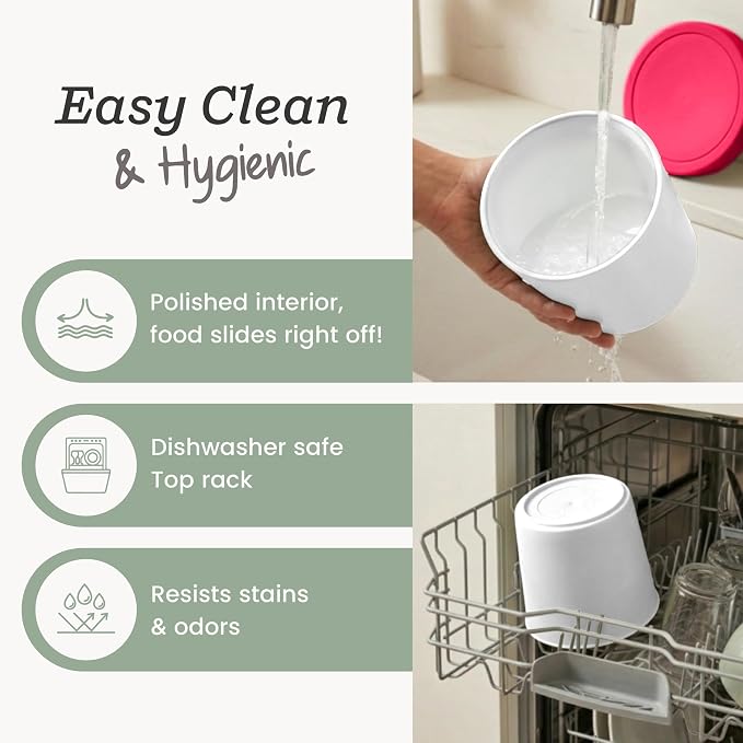 StarPack Freeze The Day Homemade Ice Cream Containers (2-Pack, 1 Quart) - Airtight Silicone Lids, BPA-Free Reusable Freezer Tubs with Dry Erase Pen and Labels - Stackable, Red and White