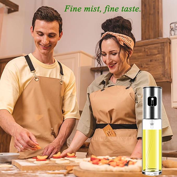 Olive Oil Sprayer for Cooking Oil Spritzer Mister for Air Fryer Canola Vinegar Vegetable Oil Portable Mini Bottle Kitchen Gadgets for BBQ/Pan/Salads/Baking (2 Pack)