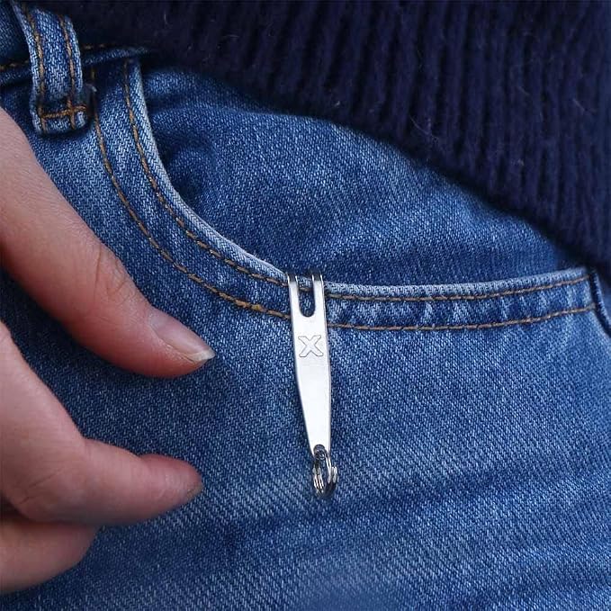 Silver Pocket Bag Suspension Clip Stainless Steel Bag Waist Belt Hanging Clip Mini Metal Key Buckles Portable Pocket Clips Outdoor Gadgets