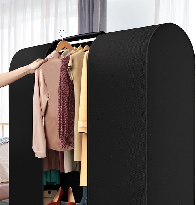 Zilink Garment Rack Cover Clothes Rack Cover Garment Bags Protector 43 in | Dustproof, Breathable, 2 Durable Zippers, Cothing Rack with Cover for Garment Rack (Rack Not Included)