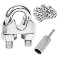 6 Pcs 3/8 inch Wire Rope Clips,Wire Rope Clamp,Cable Clamp | 304 Stainless Steel Smooth Rods for Industry, Metal Working Hobbies and DIY Craft