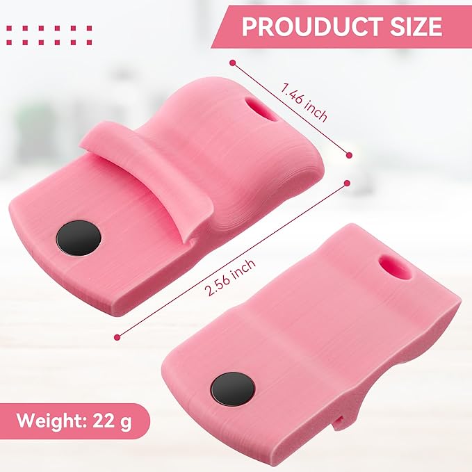 2 Pack Canning Jar Opener with Magnets, Mason Jar Opener For Canning Lids, Regular and Wide Mouth Lids, Powerful Magnet for Easy Refrigerator Storage, Releases Vacuum Seal– Patent Pending(Pink)