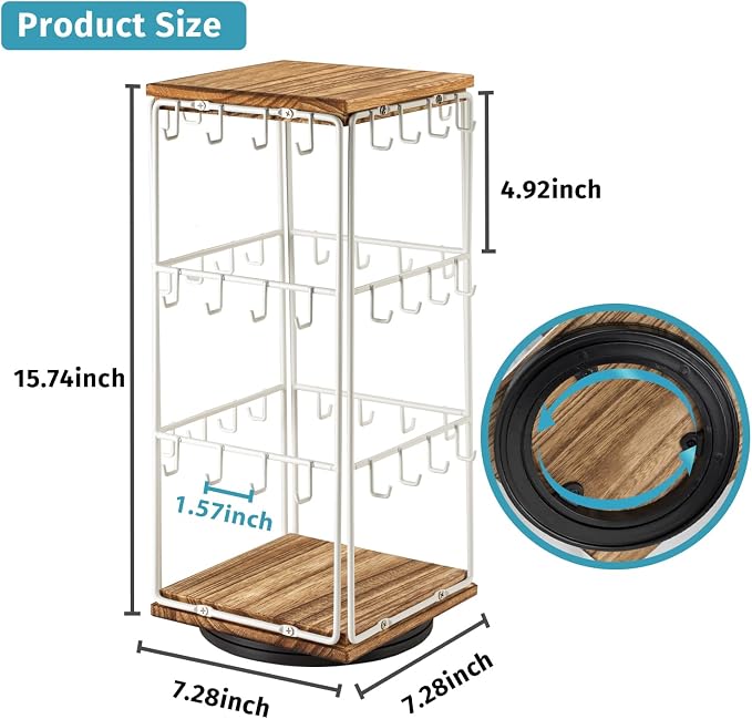 360 Rotating Earring Display Stands for Selling, Earring Rack Display Holder Stand, Jewelry Display for Vendors Selling Earring Cards, Necklaces, Bracelets, Hair Accessories (48 Hooks)