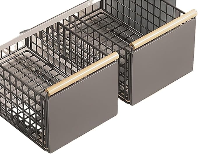 Retractable Kitchen Cabinet Pull-Out Basket - Foldable Adjustable Slide Drawer For Dish & Sink Storage Organization(Large x2)