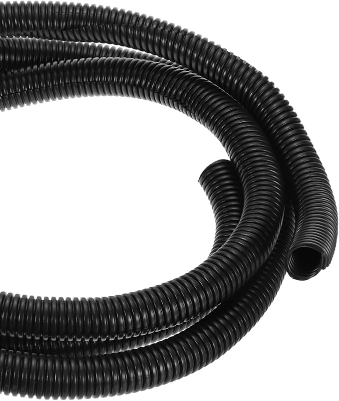 DMiotech 25ft Wire Loom Split Tubing 1 Inch(25.5 Mm) ID, Cord Protectors from Pet Flexible Conduit Cable Management for Office, Home, Garden, Black