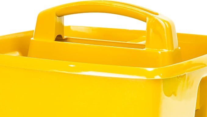 Storex 3-Compartment Small Caddy – Multipurpose Classroom Organizer with Handle, Yellow, 12-Pack (00950U06C)