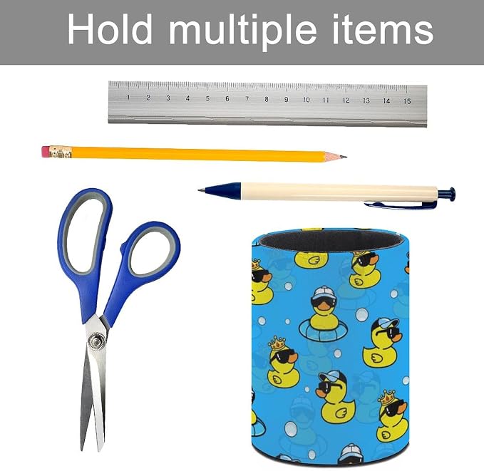 Cute Duck Pen Holder Pencil Cup for Desk Organizer | Cute Makeup Brush Holder PU Multifunctional Office Suppliesfor Decor Home Classroom School