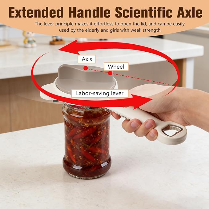 4 in 1 Multi-Purpose Jar Opener, Adjustable Stainless Steel Jar Opener, Adjustable Jar and Bottle Opener, Multi Size Lid Tool for Jars Cans Wine Bottles, Home Kitchen Helper (1pcs)