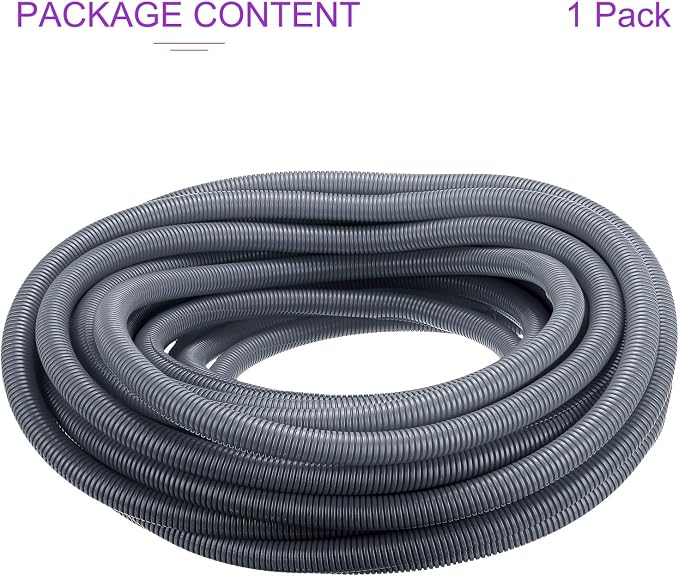 DMiotech 100ft Wire Loom Split Tubing 1 Inch(25.4mm) ID, Cord Protectors from Pet Flexible Conduit Cable Management for Office Home Garden, Gray