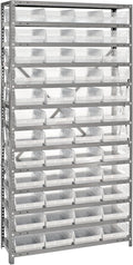 Quantum Storage Systems 1275-107CL Solid Heavy Duty 13 Shelves 48 Economy Clear Bins 75" H x 36" W x 12" D