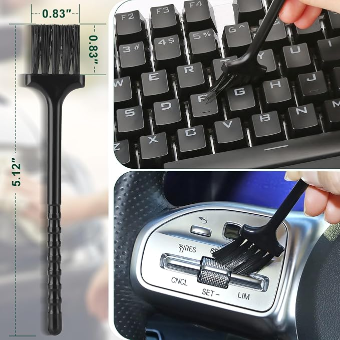 Fitosy Car Interior Duster Detail Brush Cleaning Gel Kit, Dust Remover | Slime Putty Cleaner Soft Detailing Brushes Car Accessories Essentials Supplies Tools for Men Women, Auto Truck SUV RV