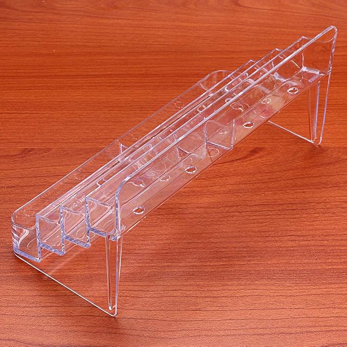 Hipiwe 2Pcs Acrylic Business Card Holder 8-Slot Desktop Card Display Stand | 4-Tier Clear Index Card Filling Display Holder for Reception Office and Countertops, Fits 480Pcs Business Cards