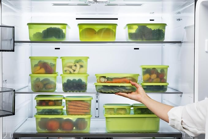 LocknLock Fresh-Block Plastic Food Storage Container | Produce Storage Containers for Fridge | Vegetable & Fruit Storage Containers for Fridge, Airtight Storage, Microwave & Dishwasher Safe, 3.2L