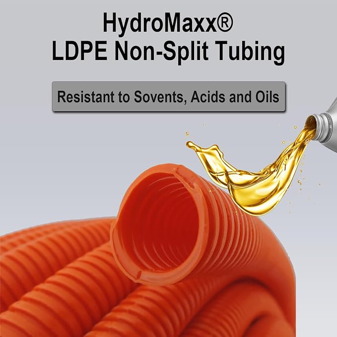 Flexible Polyethylene LDPE NON-Split Corrugated Wire Loom Tubing (1" Dia. x 100 ft, Yellow)