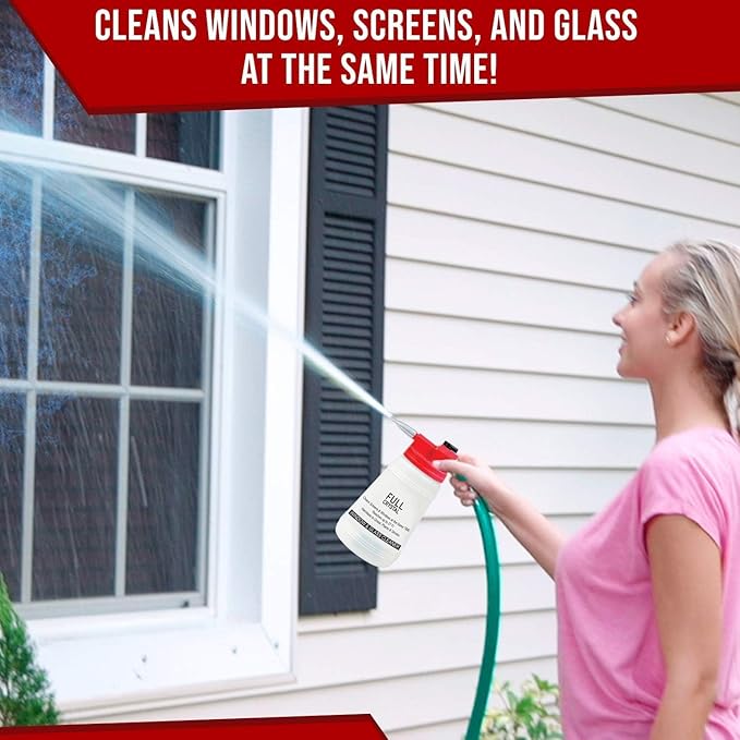Full Crystal Refill Kit – Two 4 oz Crystal Powder Exterior Window Cleaner Packets, Each 4 oz Bag Makes Up to 640 fl oz, Cleans Up to 40 Windows
