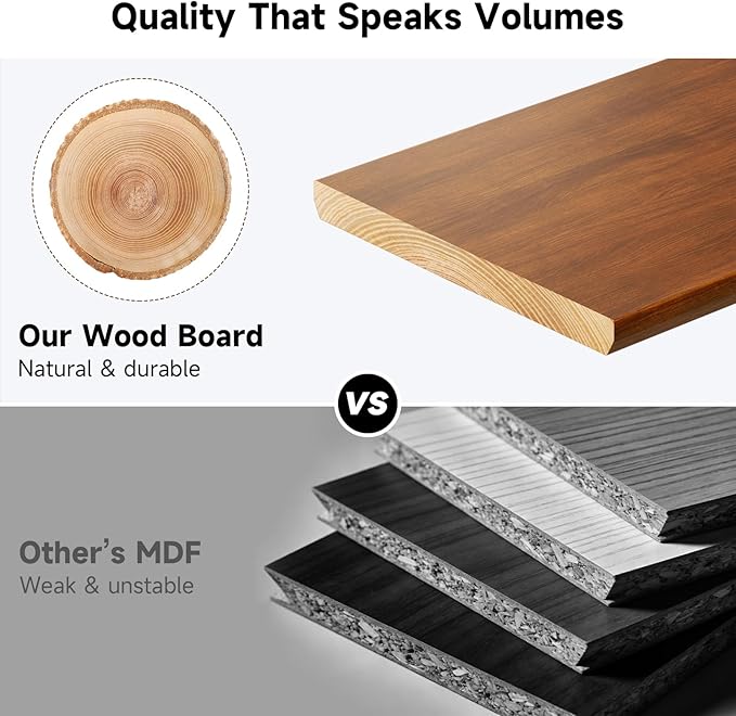 Dual Monitor Stand, 35.4 Inch Monitor Stand Riser for 2 Monitors, 2 Tiers Wood Desk Shelf with Storage, Desktop Organizer Stand for Computer, Laptop, Printer, TV