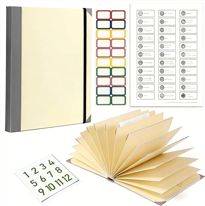 The Life Book Document Organizer Binder for Important Documents In Case I Die Binder End of Life Planning, Family Emergency Planner Organizer with Labels (Beige)