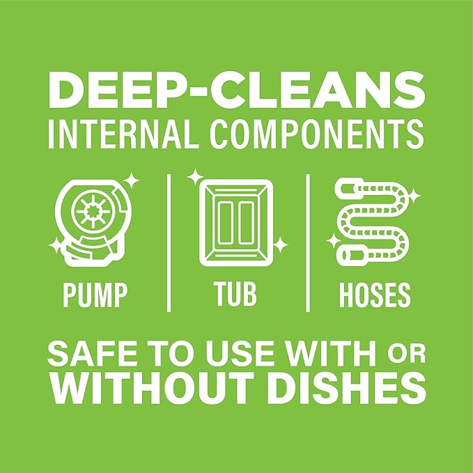 Affresh Dishwasher Cleaner, Helps Power Away Odor Causing Bacteria, Limescale, Mineral Deposits & Grime Inside Pump, Tub & Hoses, 12 Tablets, 1 Year Supply