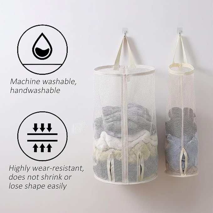 2 Pcs Sock Bag 2 Size Sock Organizer Hanging Reusable Bags Organizer Multifunctional Plastic Bags Holder Socks and Underwear Storage for Storing Socks Ties Plastic Bag (Large)