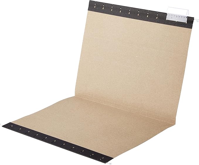 Amazon Basics Hanging File Folders with Adjustable Tabs for Document Organization, Letter Size, 8.5x11 inches, Black, 25-Pack