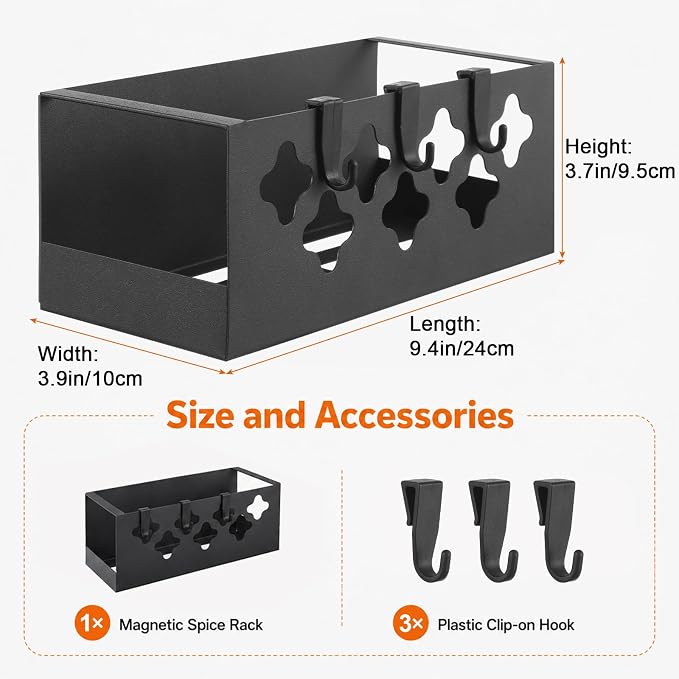 Linidcoud 1 Pack Metal Magnetic Spice Rack Organizer for Pellet Grill Accessories, Outdoor Grill Storage for Most Pellet Smokers, Ironwood Series, Pro Series, Z-Grills, Pit Boss