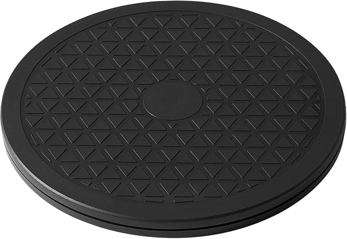 12 Inch Lazy Susan Turntable Organizer, Eichzer Premium Heavy Duty Black Rotating Swivel Stand with Steel Ball Bearings for Model/Rotating Plants/Crafts Stand/TV/Monitor/Laptop (360˚ Rotation)