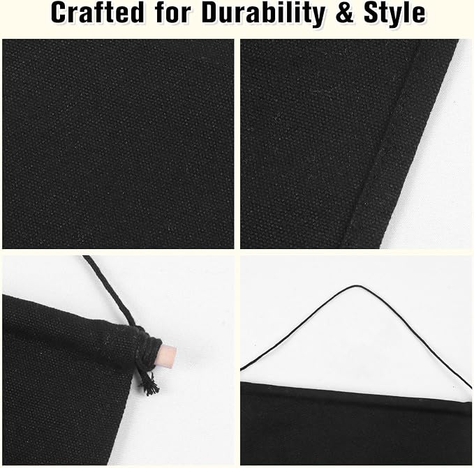 Winmany Wall Hanging Brooch Jewelry Storage Case Canvas Display Stand Enamel Pin Display Banner Holder Earrings Necklace Glitter Pin Collection Organizer (Black)