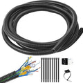ALLWIN 1/4 inch Split Wire Loom Tubing Wire Conduit - 30 ft Cord Protector Electric Wires Covers, Automotive Wire Flexible Conduit, Plastic Wire Cover (1/4/''-30ft)