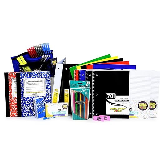 Secondary School Essentials Bundle | Pallet (112 Boxes) - 51 Pieces per Box | School Supply Boxes - Back to School Essentials | Includes Notebooks, Binders, Pencils, Index Cards, Highlighters, & More