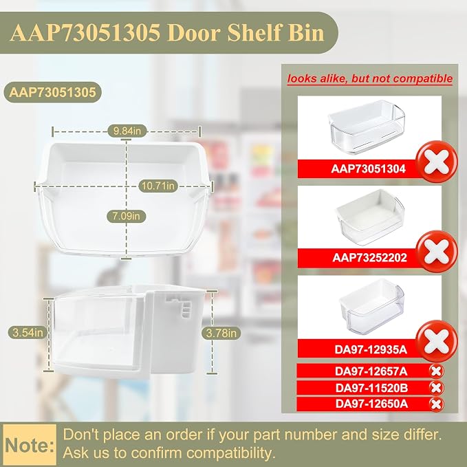 AAP73051305, AP5959449 Door Shelf Bin Compatible with kenmore Refrigerator(some models,not all): LFCS22520S, LFC22770ST, LFC22770SW, LFC22770SB etc, Replacement Door Basket PS11700735, EAP11700735