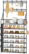 OYREL Shoe Rack 7 Tier Sturdy Shoe Racks Organizer for Closet | 28-35 Pairs Large Capacity Shoe Storage Rack with Multifunctional 5 Hooks and Side Pocket for Entrance Entryway