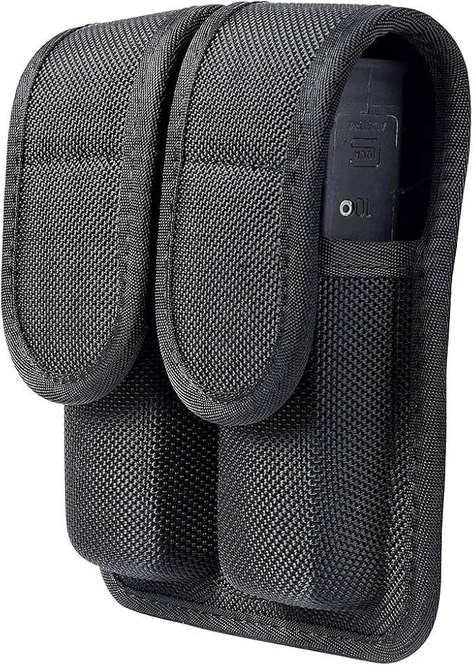 Molded Double Mag Pouch Holster with Double and Single Stack Magazines .380, 9mm & 40 Cal for S&W M&P Ruger Glock Walther H&K