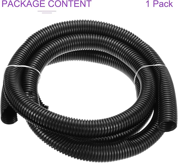 DMiotech 10ft Wire Loom Split Tubing 1 1/4 Inch(31.8 Mm) ID, Cord Protectors from Pet Flexible Conduit Cable Management for Office, Home, Garden, Black