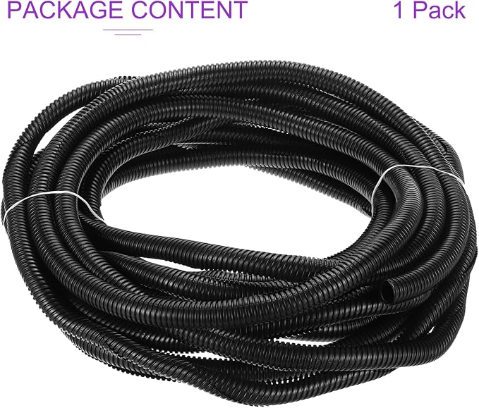 DMiotech 50ft Wire Loom Split Tubing 3/4 Inch(19 Mm) ID, Cord Protectors from Pet Flexible Conduit Cable Management for Office, Home, Garden, Black