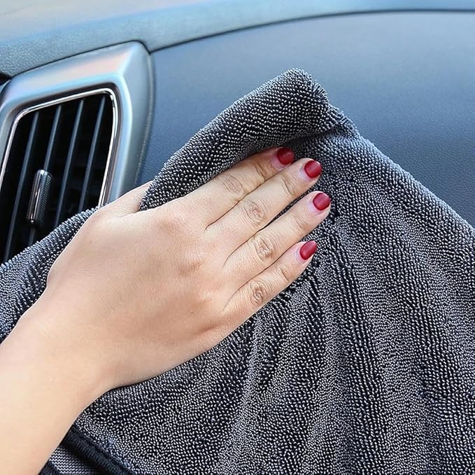 Car Interior Suede Cleaning Towel for Sonata SEL 2024, Ultra Soft High Absorbent Lint Free Scratchless Auto Detail Cloth Grey,M30cm×60cm