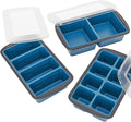 GORCI Silicone Soup Freezer Trays with Lids - 3 Pack, ½ cup, 1 cup, and 2 cup - Perfect Portion Control for Broth, Sauce & Meal Prep ，100% Platinum Silicone BPA-Free, Flexible, Dishwasher Safe